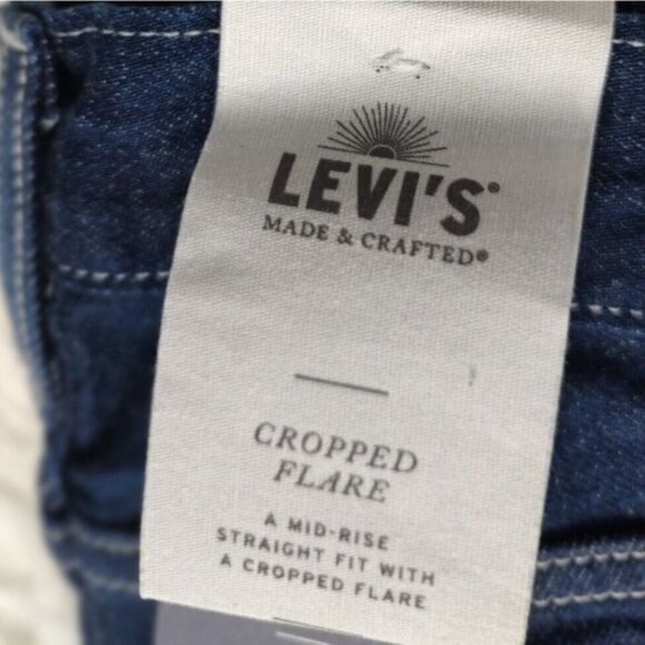 Levi's  Crop Flare Jeans 31 Dark Wash  Made in Japan Made and Crafted NEW - Picture 10 of 12